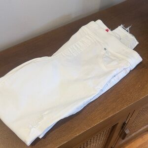 SPANX White Denim Jeggings Skinny Distressed Ankle